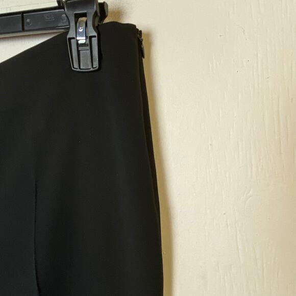 Akris Black Flat Front Silk Blend Slim Leg Crop Ankle Dress Pants Size 10 - Picture 3 of 8
